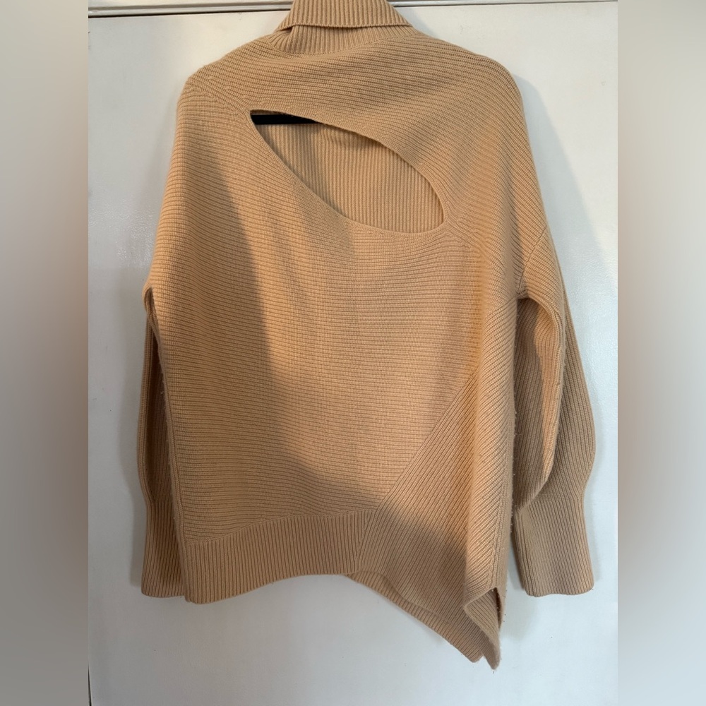 Rory Turtleneck Sweater Tan | Wool Cashmere Blend | Size M - Picture 5 of 6